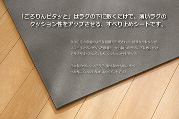 滑り止めシート 約170×230cm ウレタン ふんわり クッション性 滑りにくい フリーカット ごろりんピタッと-2