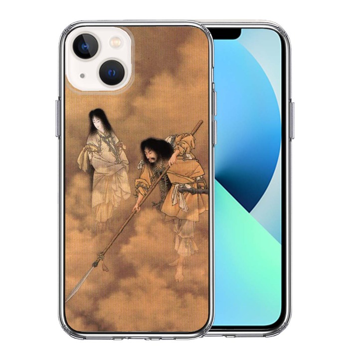 iPhone13 ケース クリア日本神話 イザナギノミコト スマホケース 側面ソフト 背面ハード ハイブリッド-0