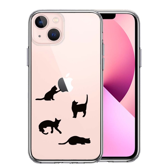iPhone13 ケース クリア  陽だまりのにゃんこ ねこ 猫 スマホケース 側面ソフト 背面ハード ハイブリッド-0
