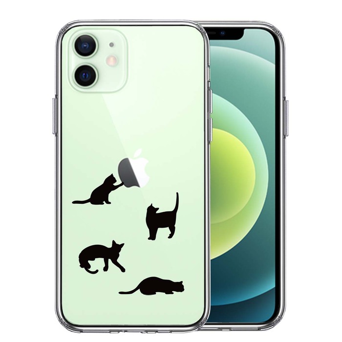 iPhone12mini case clear ..... ...... cat smartphone case side soft the back side hard hybrid -0