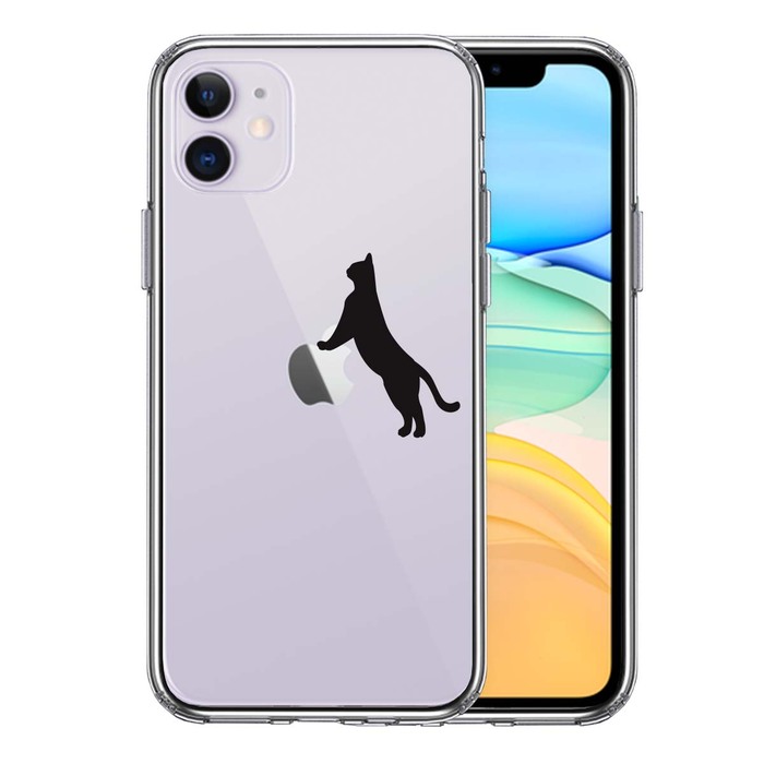 iPhone11 case clear .. cat apple . stretch smartphone case side soft the back side hard hybrid -0