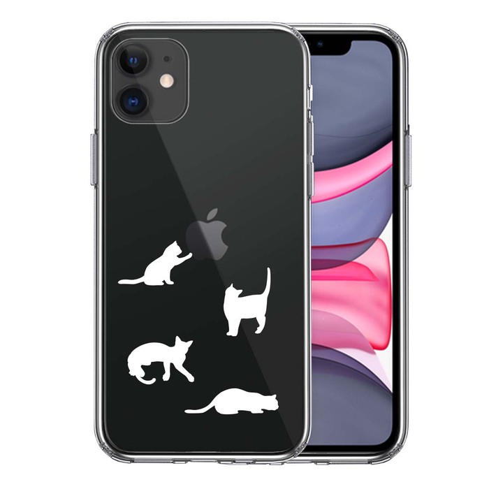 iPhone11 case clear ..... ...... cat white smartphone case side soft the back side hard hybrid -0