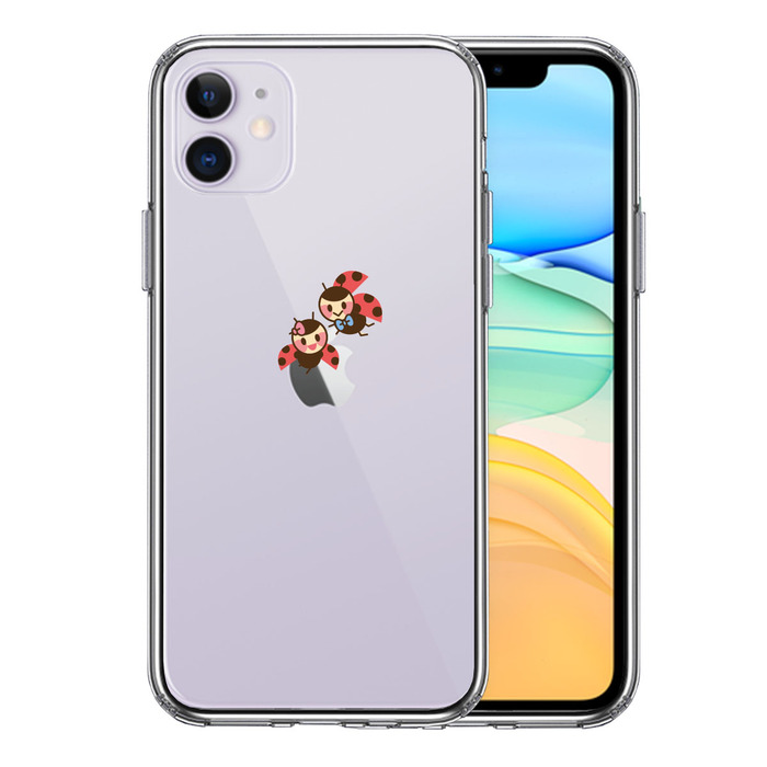 iPhone11 case clear ladybug cup ru smartphone case side soft the back side hard hybrid -0