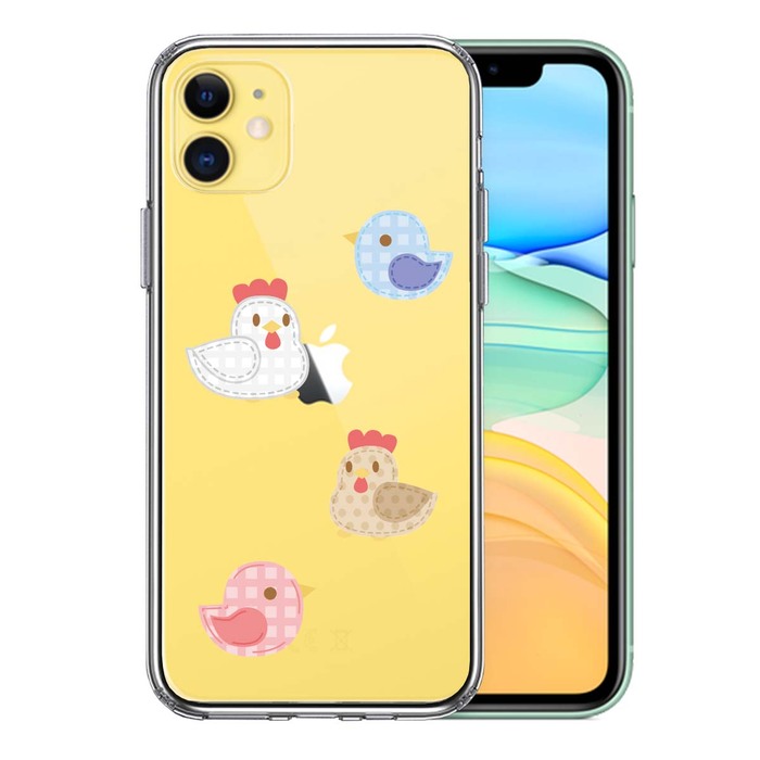 iPhone11 case clear .. bird chick . up like manner design smartphone case side soft the back side hard hybrid -0