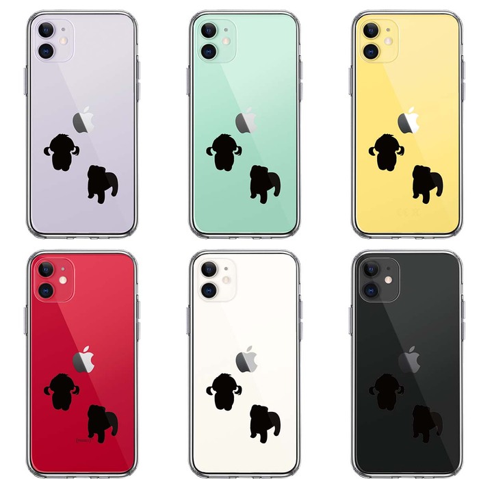 iPhone11 case clear . dog Silhouette papi- black smartphone case side soft the back side hard hybrid -1