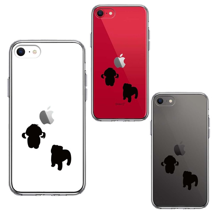 iPhoneSE case no. 3 generation no. 2 generation clear . dog Silhouette papi- black smartphone case side soft the back side hard hybrid -1