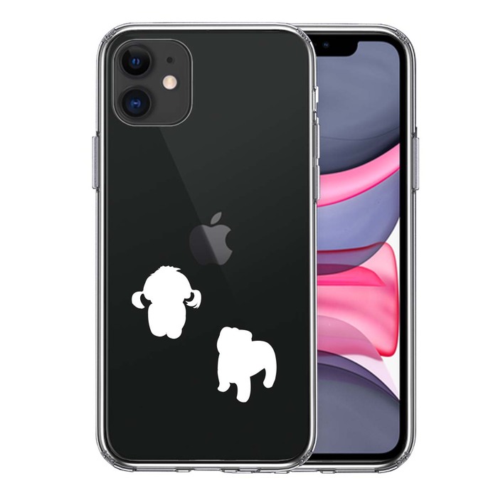 iPhone11 case clear . dog Silhouette papi- white smartphone case side soft the back side hard hybrid -0