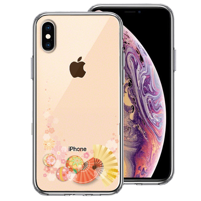 iPhoneX case iPhoneXS case peace pattern .. floral print smartphone case side soft the back side hard hybrid -0