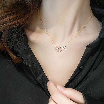 羽根モチーフ ネックレス 華奢-4