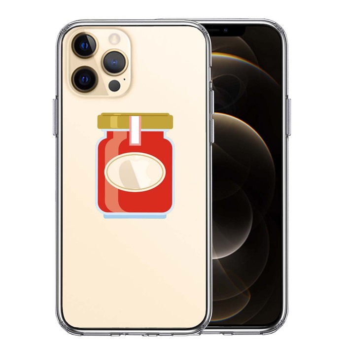 iPhone12Pro ケース クリア りんごジャム スマホケース 側面ソフト 背面ハード ハイブリッド-0