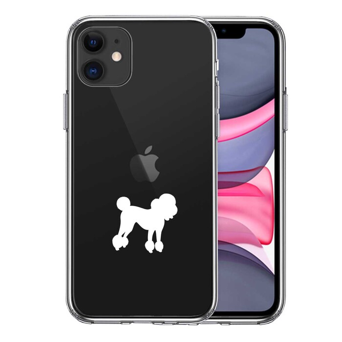 iPhone11 case clear toy poodle white smartphone case side soft the back side hard hybrid -0