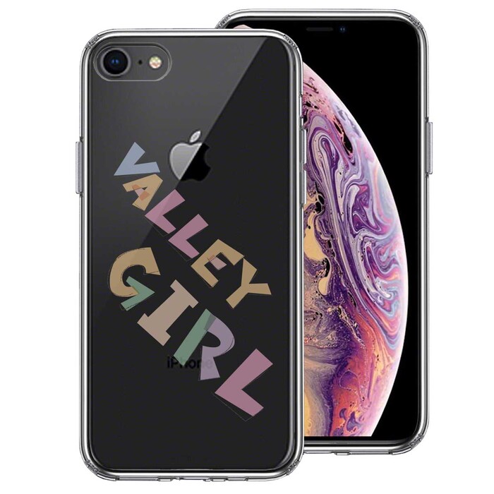 iPhone8 ケース クリア Valley Girl ギャル バレーガール スマホケース 側面ソフト 背面ハード ハイブリッド-0