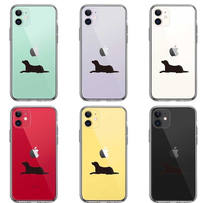 iPhone11 ケース クリア 犬 シルエット ラブラドールレトリバー スマホケース 側面ソフト 背面ハード ハイブリッド-1