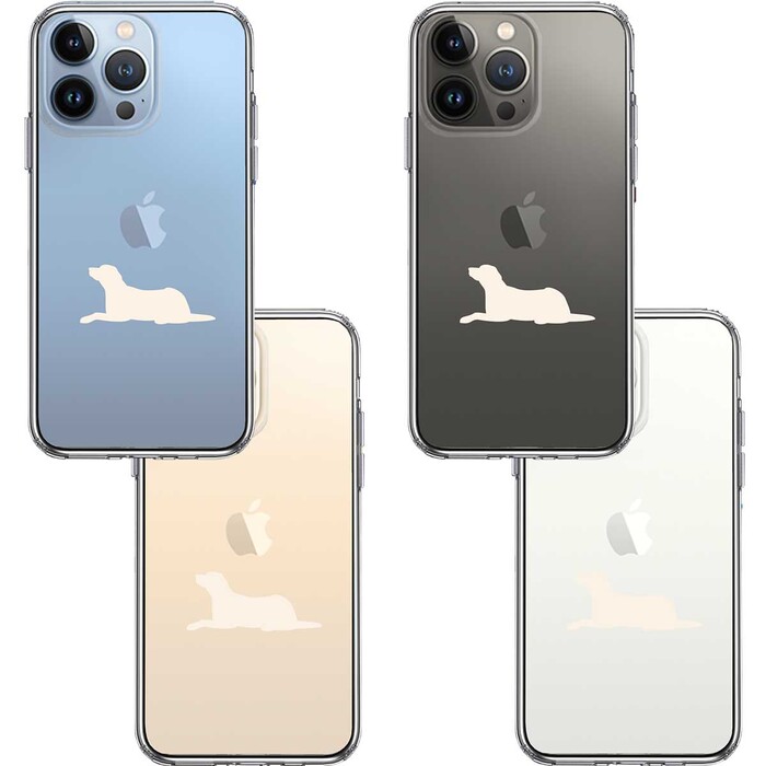 iPhone13Pro ケース クリア  犬 ラブラドールレトリバー 白 スマホケース 側面ソフト 背面ハード ハイブリッド-1