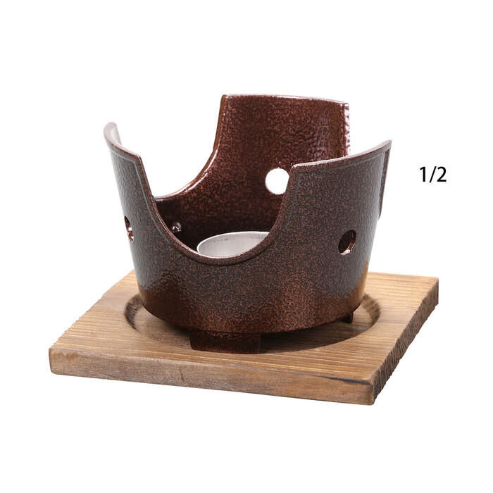 用美アルミコンロ 火皿付 いぶし銅 いぶし緑 いぶし銀 3個セット-1