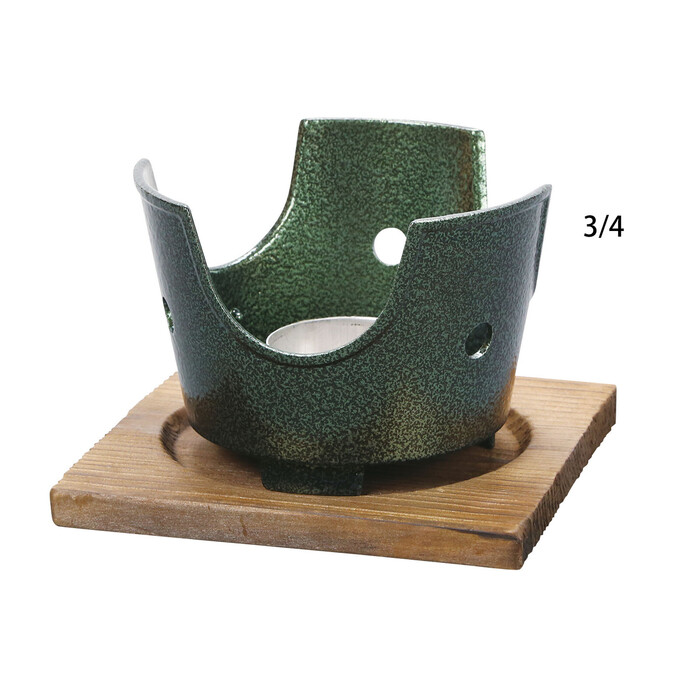 用美アルミコンロ 火皿付 いぶし銅 いぶし緑 いぶし銀 3個セット-4