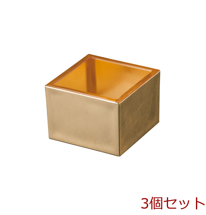 金箔貼クリア枡 5勺 Cool Japan インテリア雑貨 日本製 3個セット-0