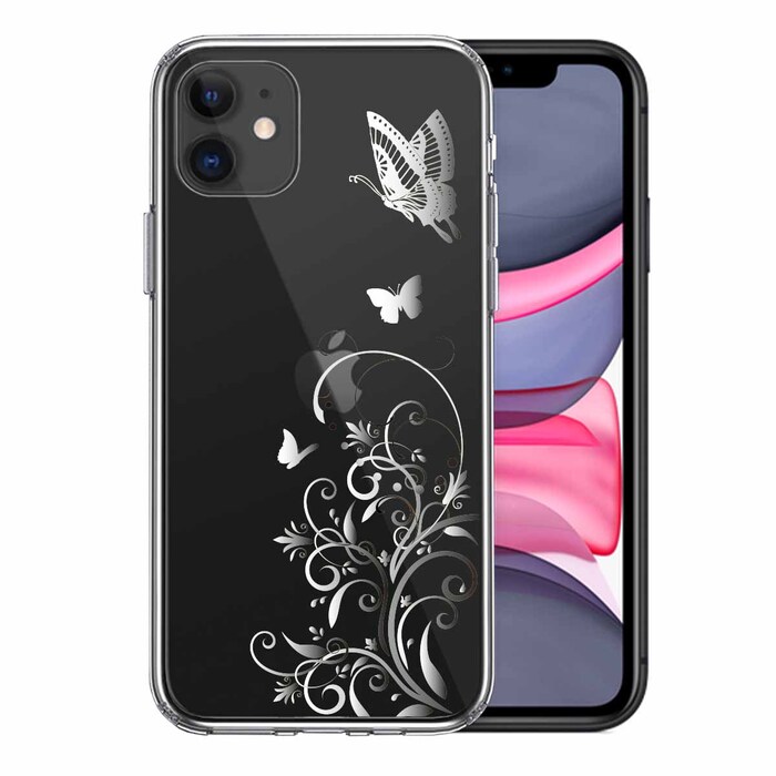 iPhone11 case clear floral & butterfly Grace ma ho case side soft the back side hard hybrid -0