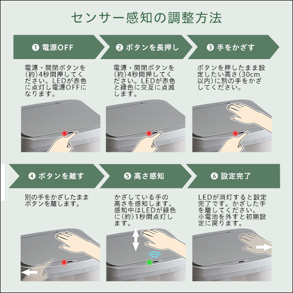 縦開き50L自動開閉ゴミ箱 ELCO-エレコ--4