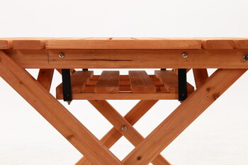 杉材BBQテーブル＆ベンチミニ コンロスペース付-16