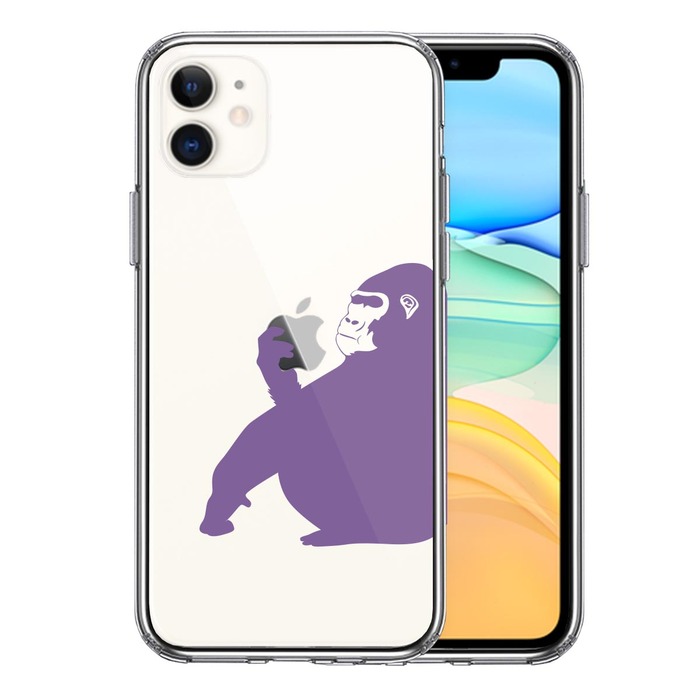 iPhone11 case clear Gorilla purple purple smartphone case side soft the back side hard hybrid -0