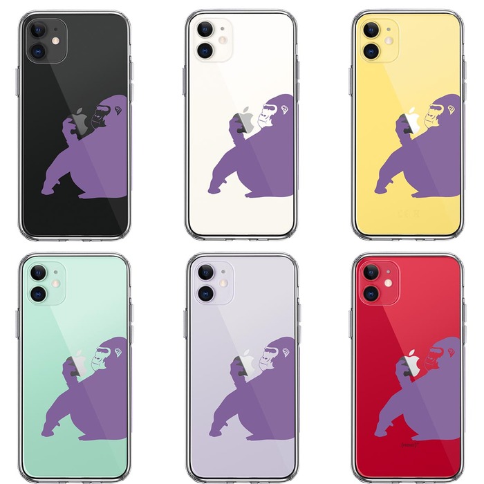 iPhone11 case clear Gorilla purple purple smartphone case side soft the back side hard hybrid -1