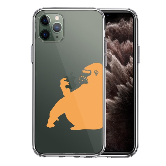 iPhone11pro case clear Gorilla orange smartphone case side soft the back side hard hybrid -0