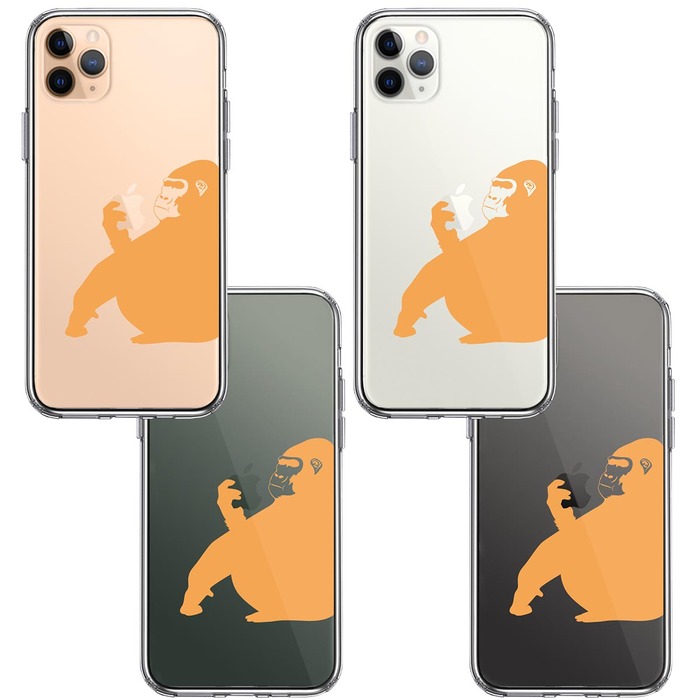 iPhone11pro case clear Gorilla orange smartphone case side soft the back side hard hybrid -1