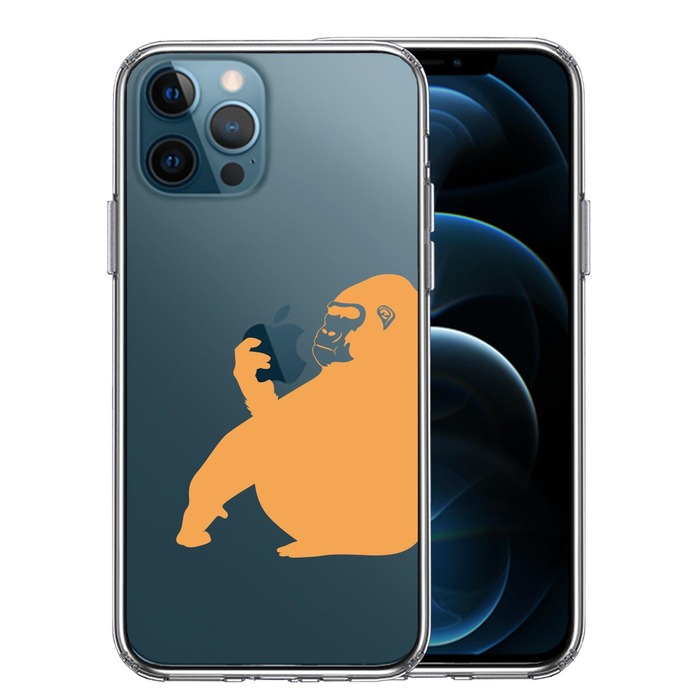 iPhone12Pro case clear Gorilla orange smartphone case side soft the back side hard hybrid -0