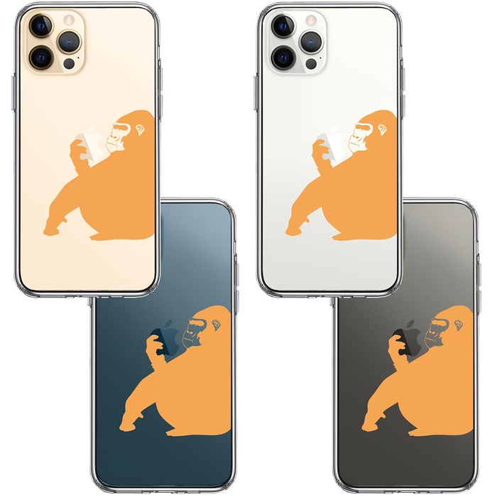 iPhone12Pro case clear Gorilla orange smartphone case side soft the back side hard hybrid -1