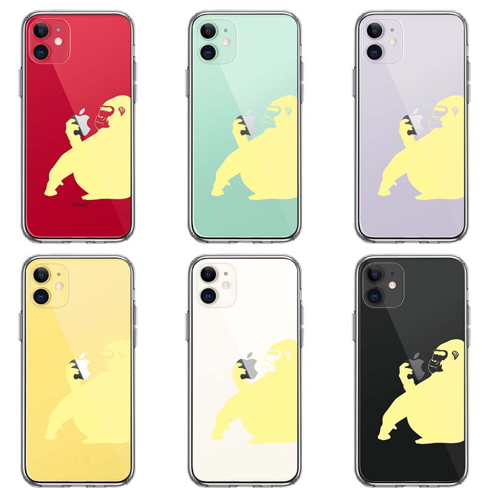 iPhone11 case clear Gorilla yellow yellow color smartphone case side soft the back side hard hybrid -1