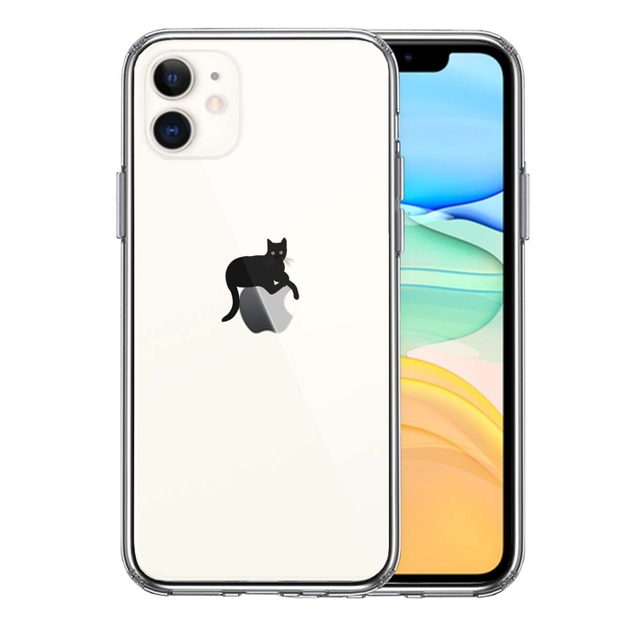 iPhone11 case clear cat apple pechipechi smartphone case side soft the back side hard hybrid -0