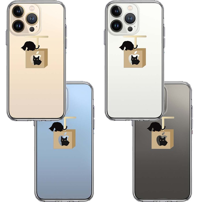iPhone13Pro ケース クリア猫 キャットタワー スマホケース 側面ソフト 背面ハード ハイブリッド-1