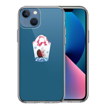 iPhone13mini ケース クリア  かき氷 いちごミルク スマホケース 側面ソフト 背面ハード ハイブリッド-0