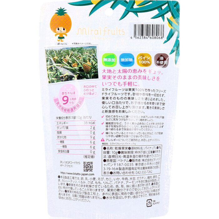 ミライフルーツ パイナップル 10g 5個セット-1