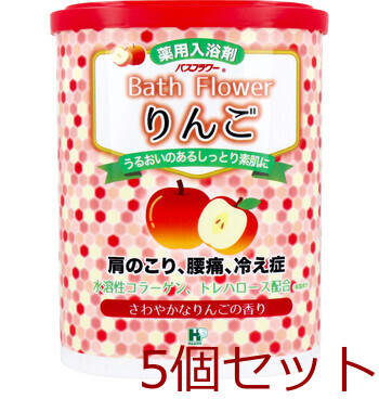 バスフラワー 薬用入浴剤 りんご さわやかなりんごの香り 680g 5個セット-0
