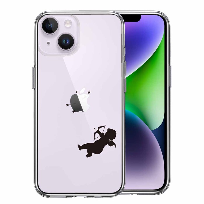 iPhone14 ケース クリア キューピット スマホケース 側面ソフト 背面ハード ハイブリッド-0