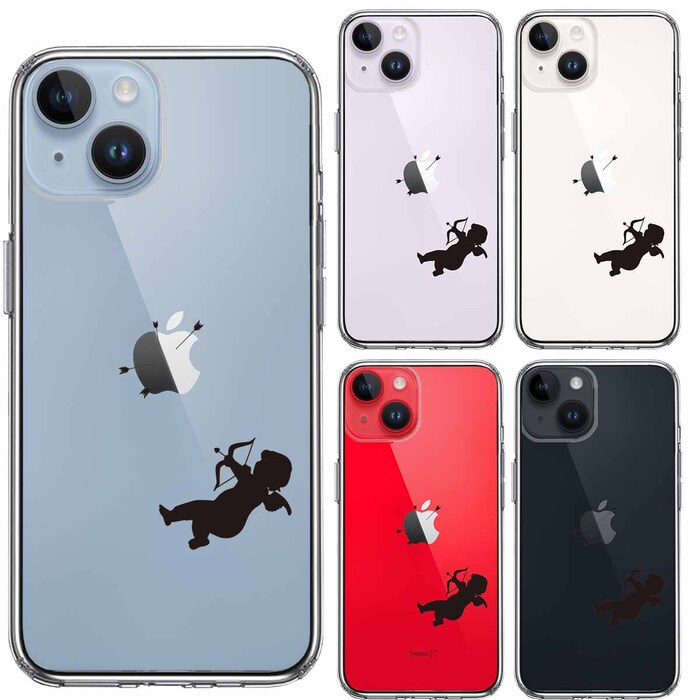 iPhone14 ケース クリア キューピット スマホケース 側面ソフト 背面ハード ハイブリッド-1