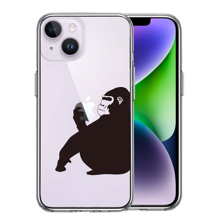 こ*ん様 iPhone14 iPhone14 ケース クリア にゃんこ ねこ 猫 どら猫 リンゴきになる