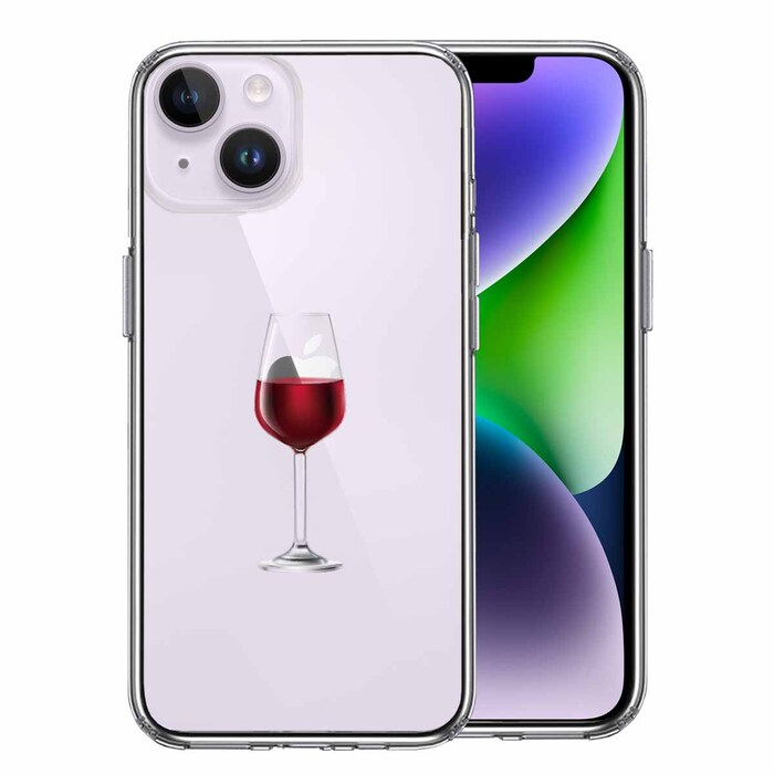 iPhone14 ケース クリア ジャケット 赤ワイン スマホケース 側面ソフト 背面ハード ハイブリッド-0