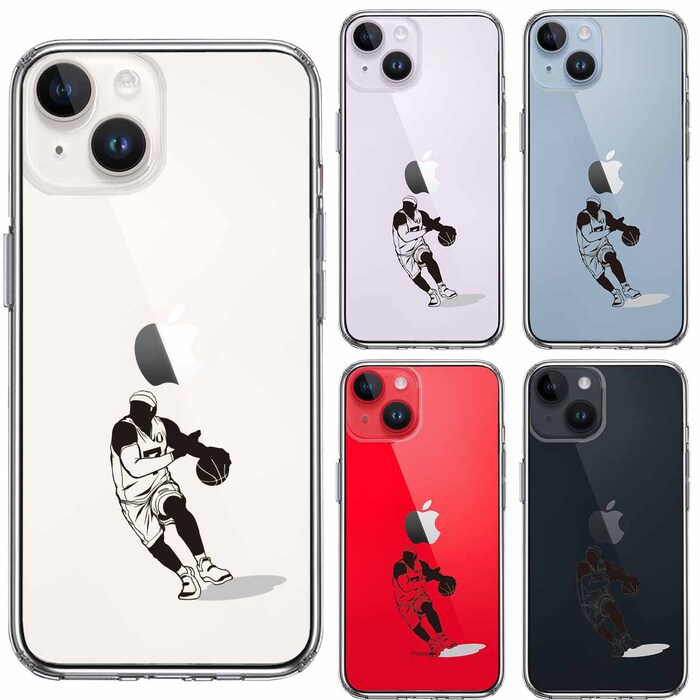 iPhone14 ケース クリア バスケットボール ドリブル 2 スマホケース 側面ソフト 背面ハード ハイブリッド-1