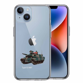 iPhone14 ケース クリア 10式戦車 スマホケース 側面ソフト 背面ハード ハイブリッド-0