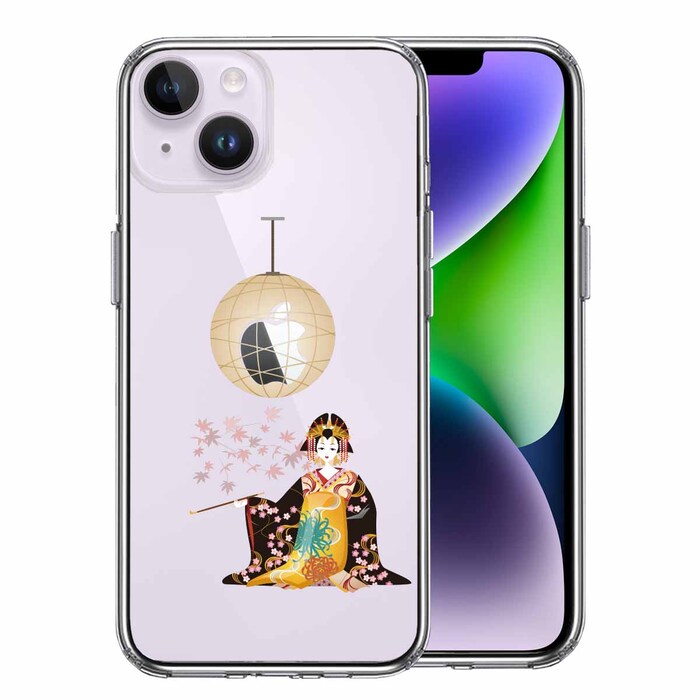 iPhone14 ケース クリア 花魁 スマホケース 側面ソフト 背面ハード ハイブリッド-0
