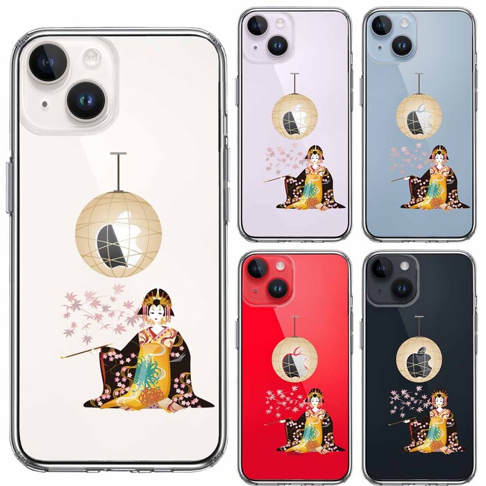 iPhone14 ケース クリア 花魁 スマホケース 側面ソフト 背面ハード ハイブリッド-1