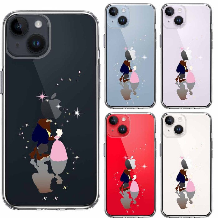 iPhone14 ケース クリア 美女と野獣 スマホケース 側面ソフト 背面ハード ハイブリッド-1