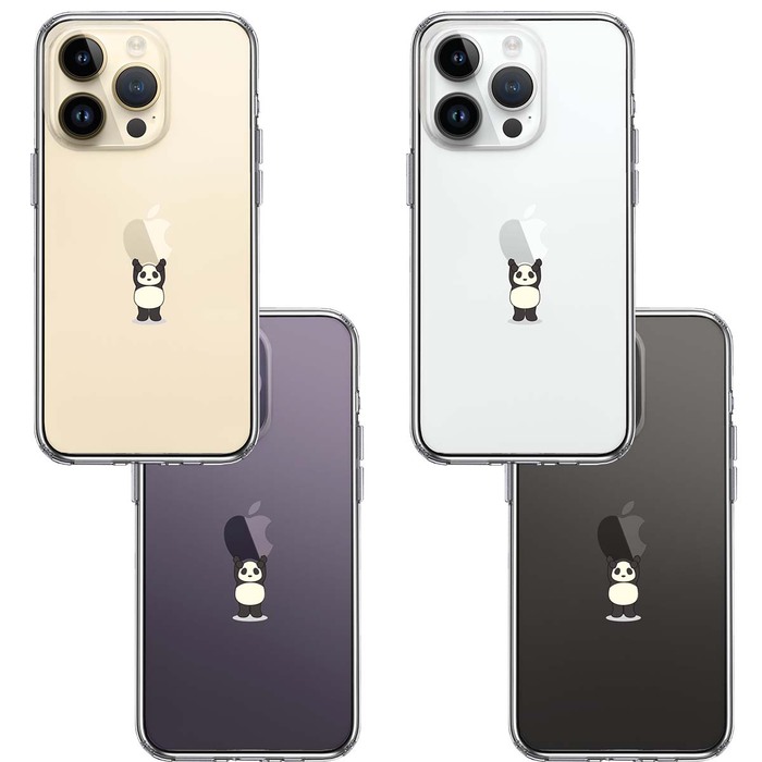 iPhone14Pro ケース クリアパンダ 重量挙げ 並感 スマホケース 側面ソフト 背面ハード ハイブリッド-1