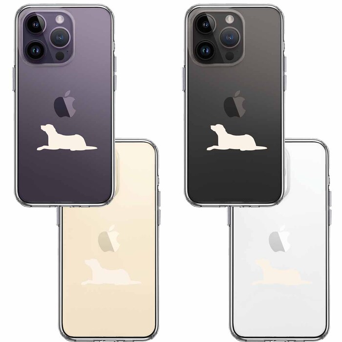 iPhone14Pro ケース クリア犬 ラブラドールレトリバー 白 スマホケース 側面ソフト 背面ハード ハイブリッド-1