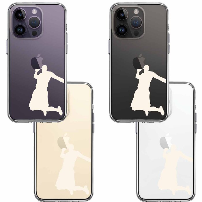 iPhone14Pro ケース クリアバスケット ダンクシュート２ 白 スマホケース 側面ソフト 背面ハード ハイブリッド-1
