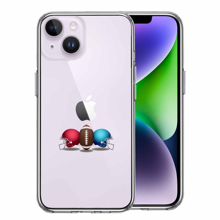iPhone14 ケース クリア ヘルメットとボール スマホケース 側面ソフト 背面ハード ハイブリッド-0