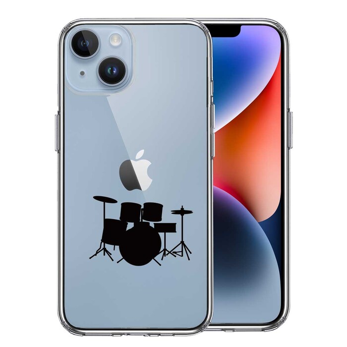 iPhone14 ケース クリア ドラム スマホケース 側面ソフト 背面ハード ハイブリッド-0